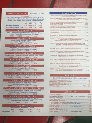Rezzini’s Pizzeria menu 2